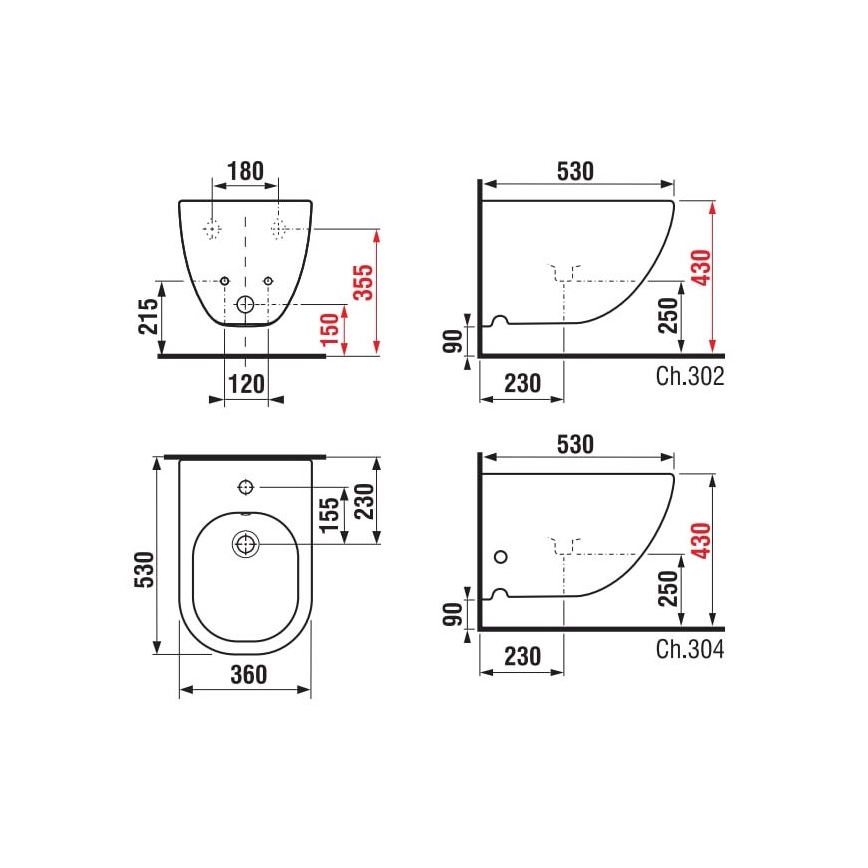 JIKA H8317121003021 - Hangend bidet MIO keramiek/parelwit