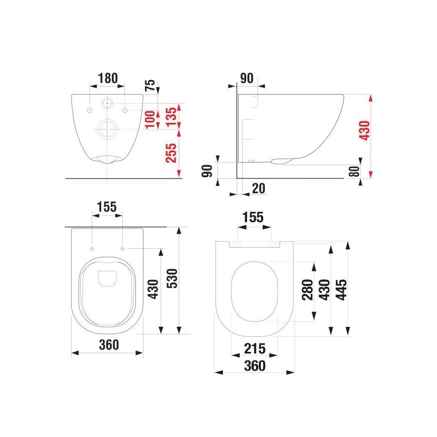 JIKA H8667140000001 -  Hangend toilet MIO keramiek/wit + toiletzitting SoftClose MIO duroplast/wit
