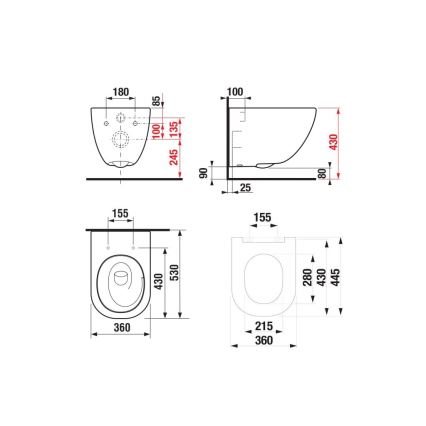 JIKA H8667180000001 - Hangend toilet MIO keramiek/wit + Toiletzitting SoftClose MIO duroplast/wit