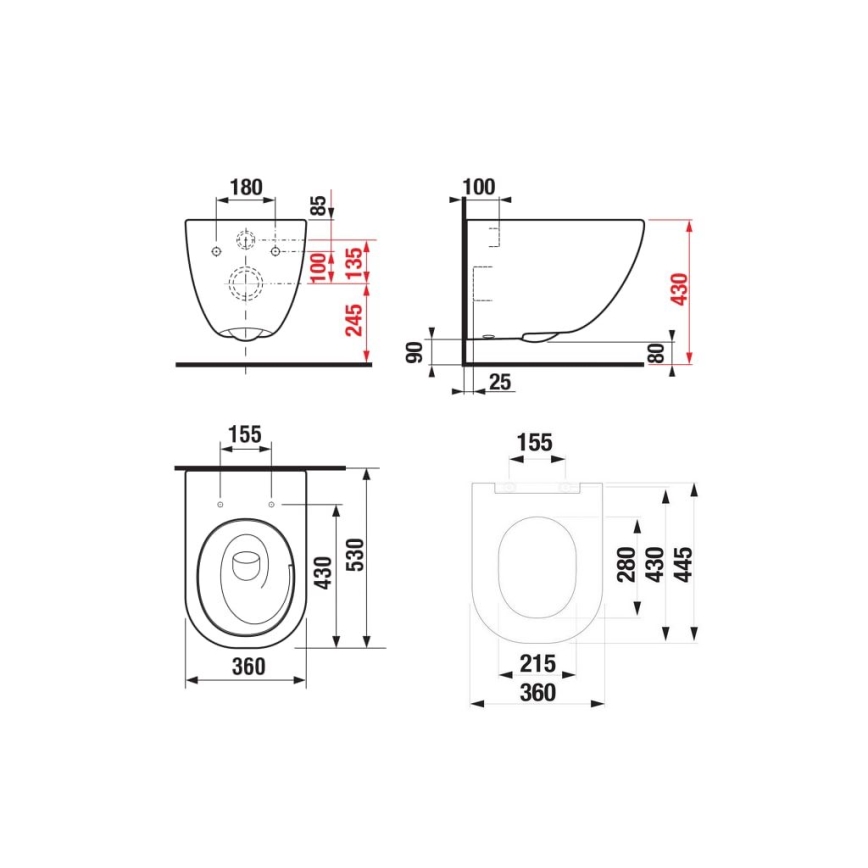 JIKA H8667180000001 - Hangend toilet MIO keramiek/wit + Toiletzitting SoftClose MIO duroplast/wit