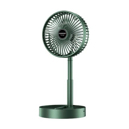 JOHNSON - Oplaadbare tafelventilator TORTUGA 5W/3,7V 1200 mAh Ø 16,5 cm groen