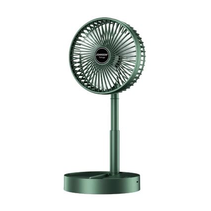 JOHNSON - Ventilateur de bureau rechargeable TORTUGA 5W/3,7V 1200 mAh Ø 16,5 cm vert