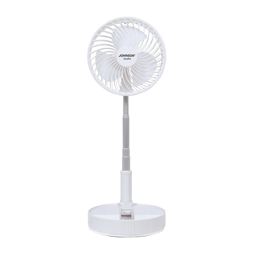 JOHNSON - Ventilateur de table rechargeable GIRAFFA 5W/3,7V 1200 mAh Ø 20 cm blanc