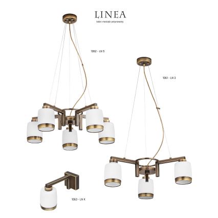 Jupiter 1062 - LN5 - Hanglamp met vaste pendel LINEA 5xE27/60W/230V