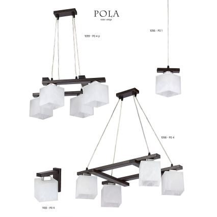 Jupiter 1097 - PO 3 - Hanglamp POLA 3xE27/60W/230V wenge