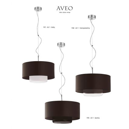 JUPITER 1118-AV1 - Suspension AVEO 1xE27/60W wenge Verre limpide