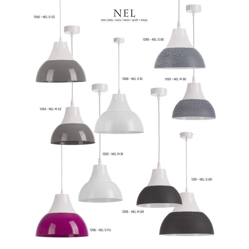 Jupiter 1395 - NEL M GR - Hanglamp NEL 1xE27/60W/230V