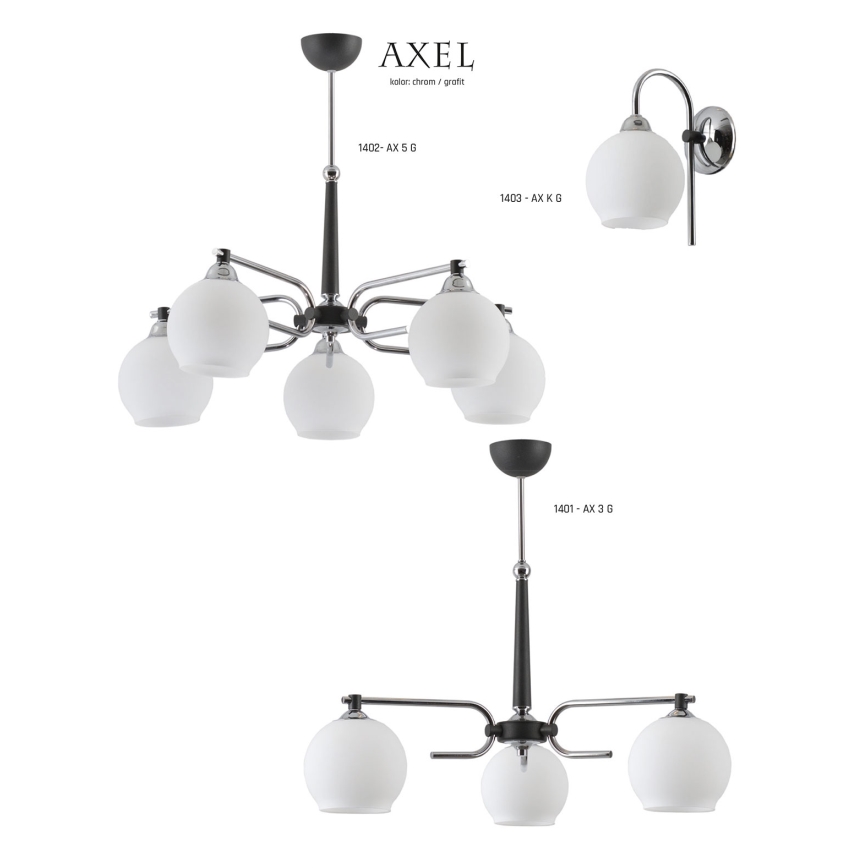 Jupiter 1401 - AX 3 G - Hanglamp met vaste pendel AXEL 3xE27/60W/230V