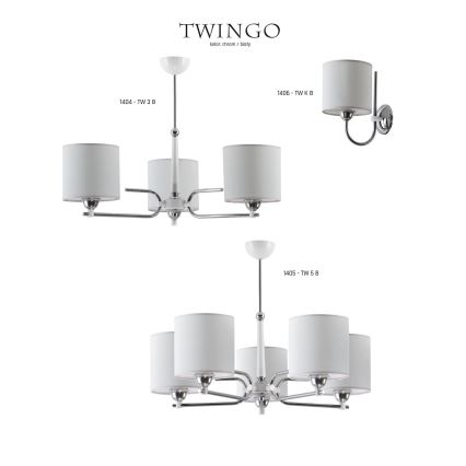 Jupiter 1404 - TW 3 B - Lustre avec tige TWINGO 3xE27/60W/230V