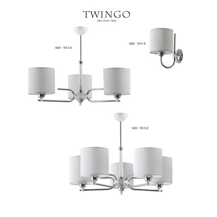 Jupiter 1405 - TW 5 B - Hanglamp met vaste pendel TWINGO 5xE27/60W/230V