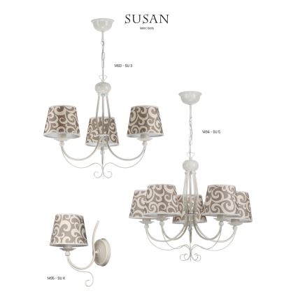 Jupiter 1494 - Hanglamp aan ketting SUSAN 5xE27/60W/230V