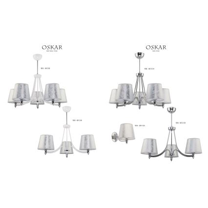 Jupiter 1513 - OR 5 bi - Hanglamp met vaste pendel OSKAR 5xE27/60W