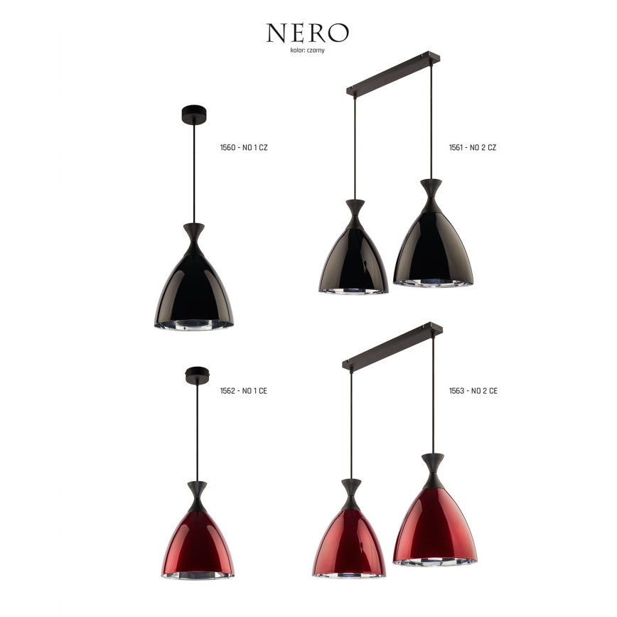 Jupiter 1562 - NO 1 CZE - Hanglamp NERO E27/60W