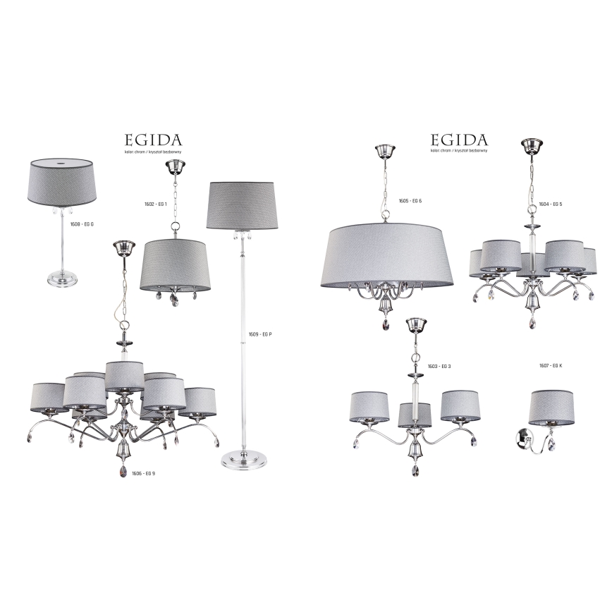 Jupiter 1606 - EG 9 CH - Lustre en cristal EGIDA 9xE27/60W
