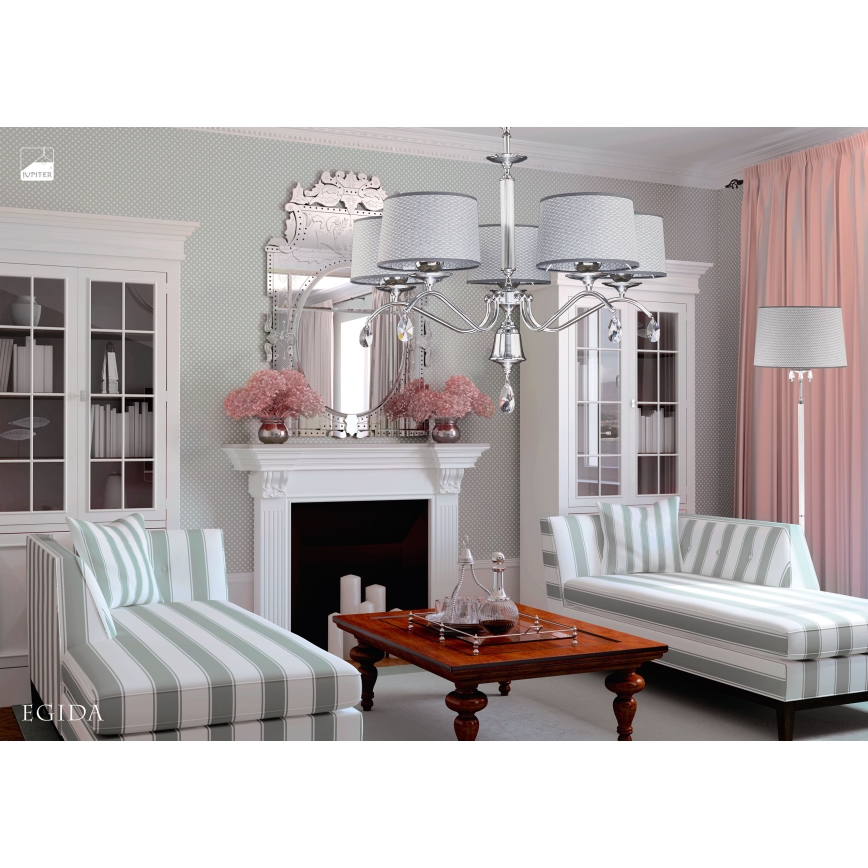 Jupiter 1609 - EG P CH - Lampadaire en cristal EGIDA 3xE27/60W/230V