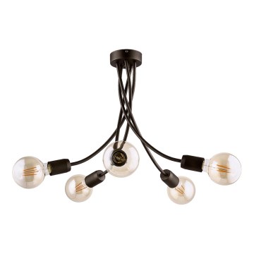 Jupiter 1638 - Hanglamp met vaste pendel LUCE 5xE27/60W/230V titanium