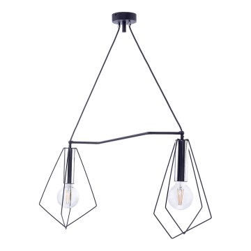Jupiter 1662 - Hanglamp aan een koord KAIR 2xE27/60W/230V zwart/glanzend chroom