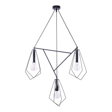 Jupiter 1663 - Hanglamp aan een koord KAIR 3xE27/60W/230V zwart/glanzend chroom
