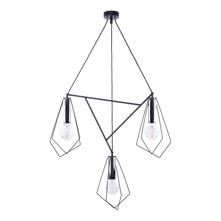 Jupiter 1663 - Suspension filaire KAIR 3xE27/60W/230V noir/chrome brillant