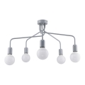 Jupiter 1675 - Lustre avec tige OLAF 5xE27/60W/230V gris