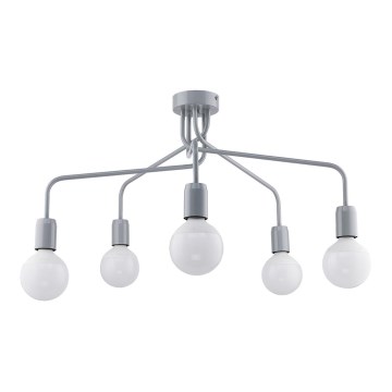 Jupiter 1675 - Lustre avec tige OLAF 5xE27/60W/230V gris