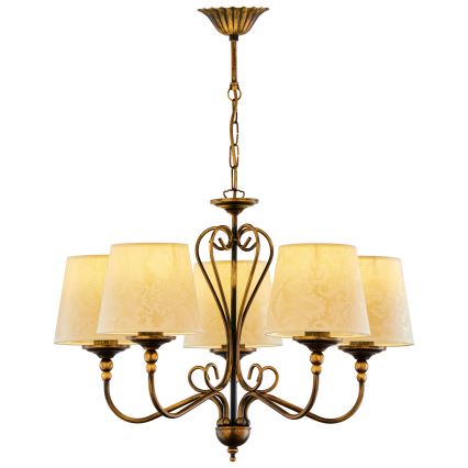 Jupiter 1751 - Hanglamp aan ketting SOFIA 5xE27/60W/230V