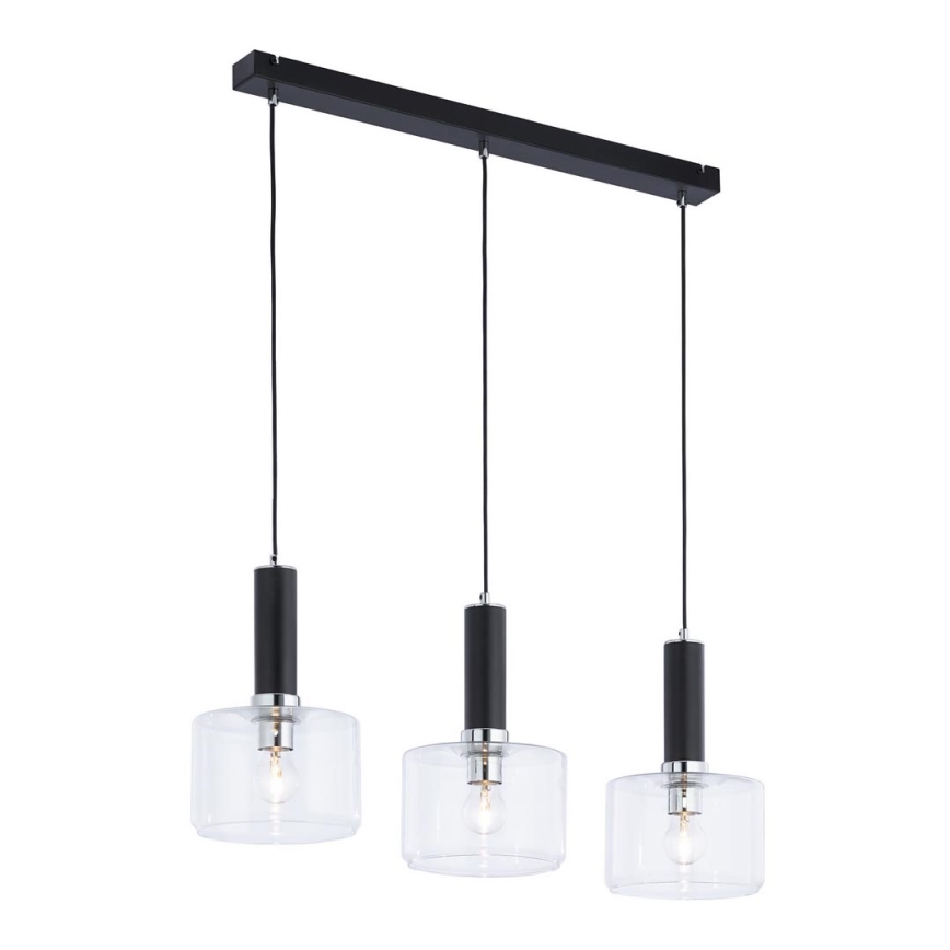 Jupiter 1857 - VA3 - Hanglamp aan een koord VANES 3xE27/60W/230V glanzend chroom/zwart