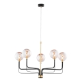Jupiter 1886 - Kroonluchter aan kabel ERIS 5xG9/14W/230V goud/zwart/rookbeige