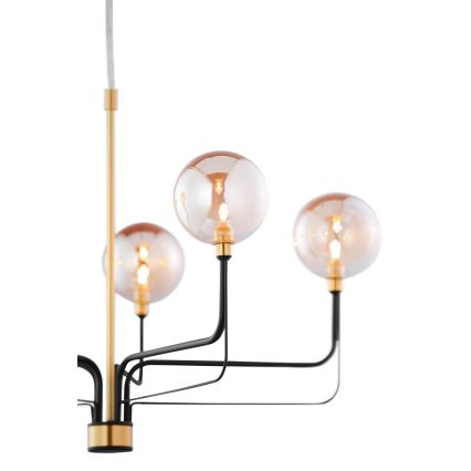 Jupiter 1886 - Kroonluchter aan kabel ERIS 5xG9/14W/230V goud/zwart/rookbeige