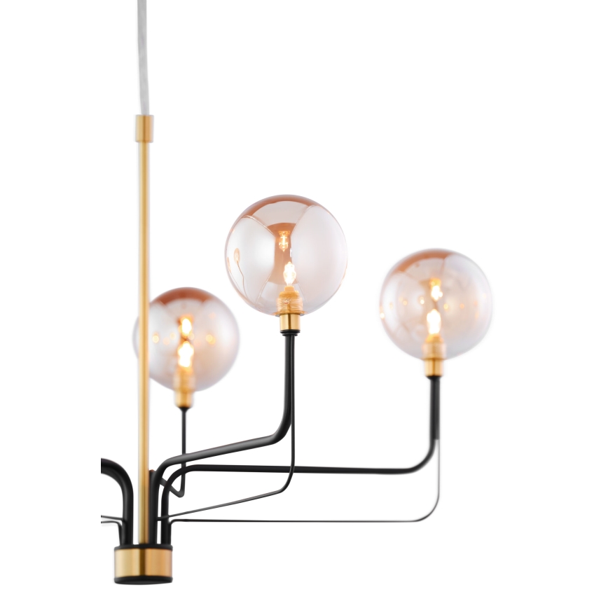 Jupiter 1886 - Suspension sur câble ERIS 5xG9/14W/230V doré/noir/beige fumé