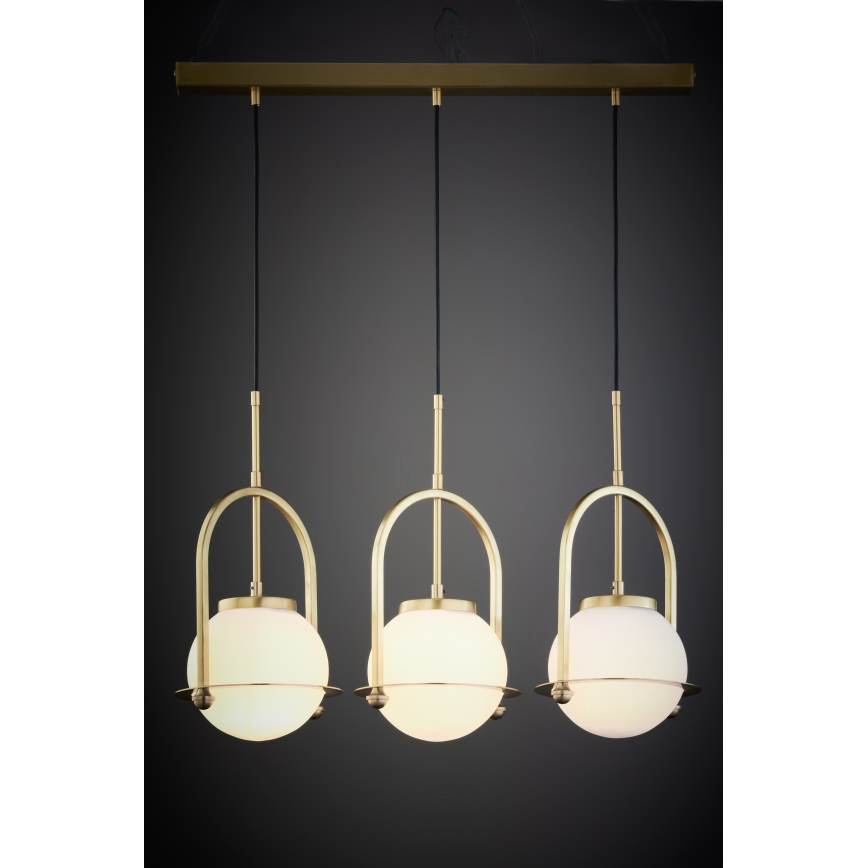 Jupiter 1917 - Hanglamp aan kabel ROSSO 3xE27/15W/230V goudkleurig