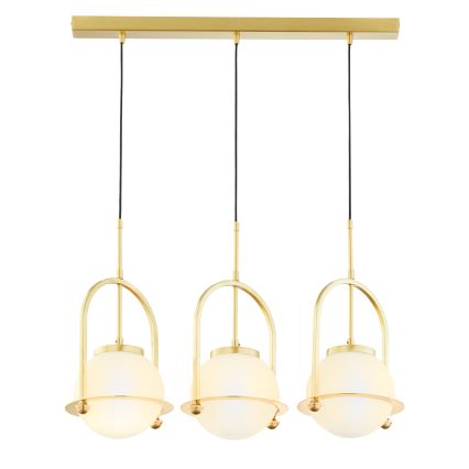 Jupiter 1917 - Suspension sur câble ROSSO 3xE27/15W/230V dorée