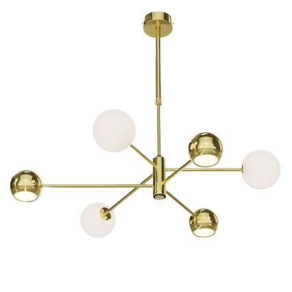 Jupiter 1962 - Hanglamp met vaste pendel MOKA 3xGU10/10W/230V + 3xG9/10W/230V goud/wit