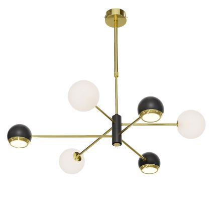 Jupiter 1965 - Hanglamp met vaste pendel MOKA 3xGU10/10W/230V + 3xG9/10W/230V goud/zwart/wit