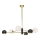 Jupiter 1965 - Kroonluchter met staaf MOKA 3xGU10/10W/230V + 3xG9/10W/230V goud/zwart/wit