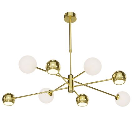 Jupiter 1968 - Hanglamp met vaste pendel MOKA 4xGU10/10W/230V + 4xG9/10W/230V goud/wit