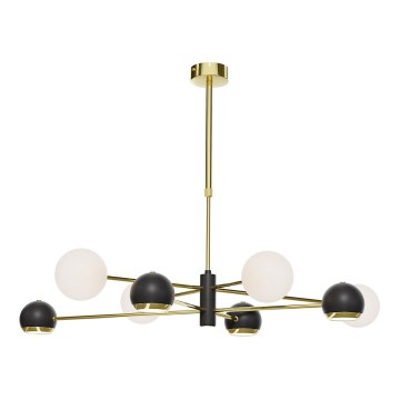 Jupiter 1971 - Hanglamp met vaste pendel MOKA 4xGU10/10W/230V + 4xG9/10W/230V goud/zwart/wit