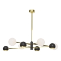 Jupiter 1971 - Kroonluchter aan stang MOKA 4xGU10/10W/230V + 4xG9/10W/230V goud/zwart/wit