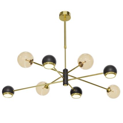 Jupiter 1972 - Hanglamp met vaste pendel MOKA 4xGU10/10W/230V + 4xG9/10W/230V goud/zwart/beige