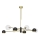 Jupiter 1973 - Lustre sur tige MOKA 4xGU10/10W/230V + 4xG9/10W/230V doré/noir/transparent