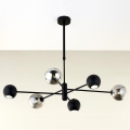 Jupiter 1974 - Hanglamp met vaste pendel MOKA 3xGU10/10W/230V + 3xG9/10W/230V zwart/glanzend chroom