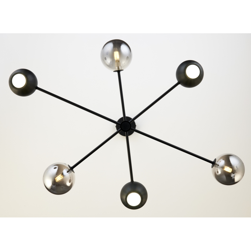 Jupiter 1974 - Suspension-barre MOKA 3xGU10/10W/230V + 3xG9/10W/230V noir/chrome brillant
