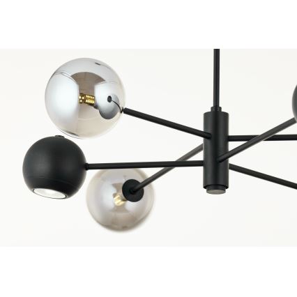 Jupiter 1974 - Suspension-barre MOKA 3xGU10/10W/230V + 3xG9/10W/230V noir/chrome brillant