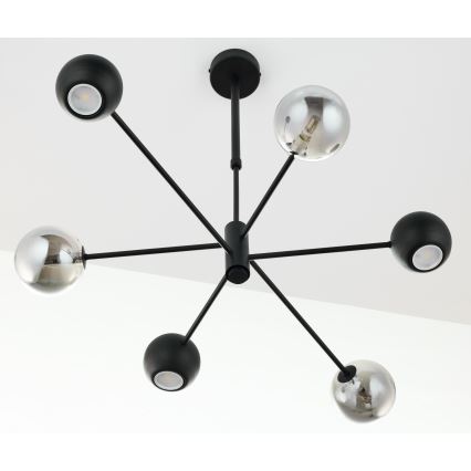 Jupiter 1974 - Suspension-barre MOKA 3xGU10/10W/230V + 3xG9/10W/230V noir/chrome brillant