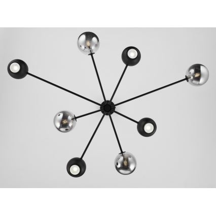 Jupiter 1975 - Hanglamp met vaste pendel MOKA 4xGU10/10W/230V + 4xG9/10W/230V zwart/glanzend chroom