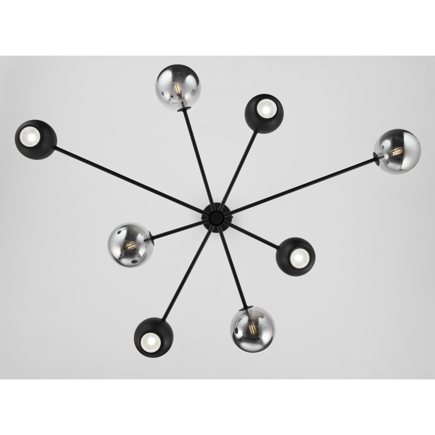 Jupiter 1975 - Hanglamp met vaste pendel MOKA 4xGU10/10W/230V + 4xG9/10W/230V zwart/glanzend chroom