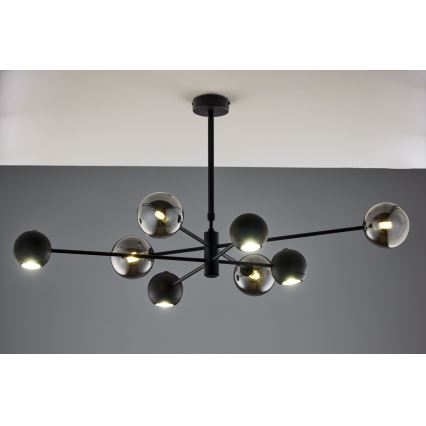 Jupiter 1975 - Hanglamp met vaste pendel MOKA 4xGU10/10W/230V + 4xG9/10W/230V zwart/glanzend chroom