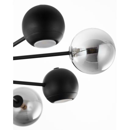 Jupiter 1975 - Hanglamp met vaste pendel MOKA 4xGU10/10W/230V + 4xG9/10W/230V zwart/glanzend chroom