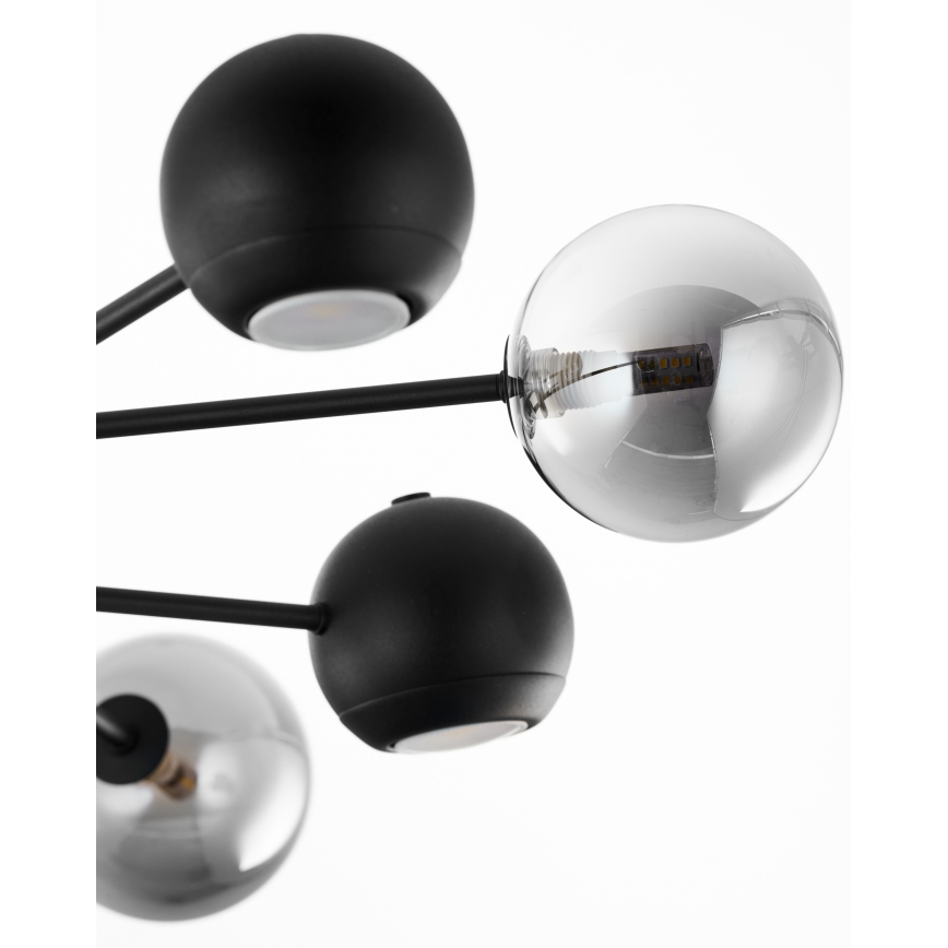 Jupiter 1975 - Hanglamp met vaste pendel MOKA 4xGU10/10W/230V + 4xG9/10W/230V zwart/glanzend chroom