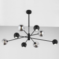 Jupiter 1975 - Hanglamp met vaste pendel MOKA 4xGU10/10W/230V + 4xG9/10W/230V zwart/glanzend chroom